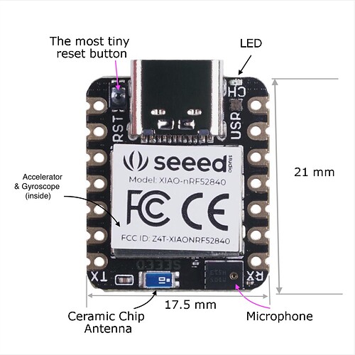 seeed-xiao-ble-nrf52840 Labeled